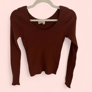 Universal Thread Ribbed Top in Brown